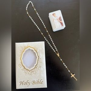 Bible and Rosary set